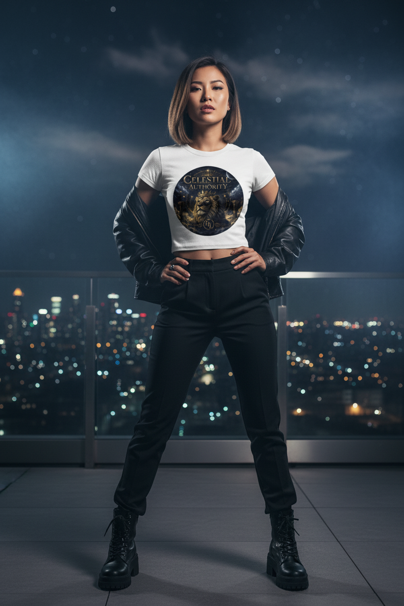 Celestial Authority Crop Tee 1 Lifestyle