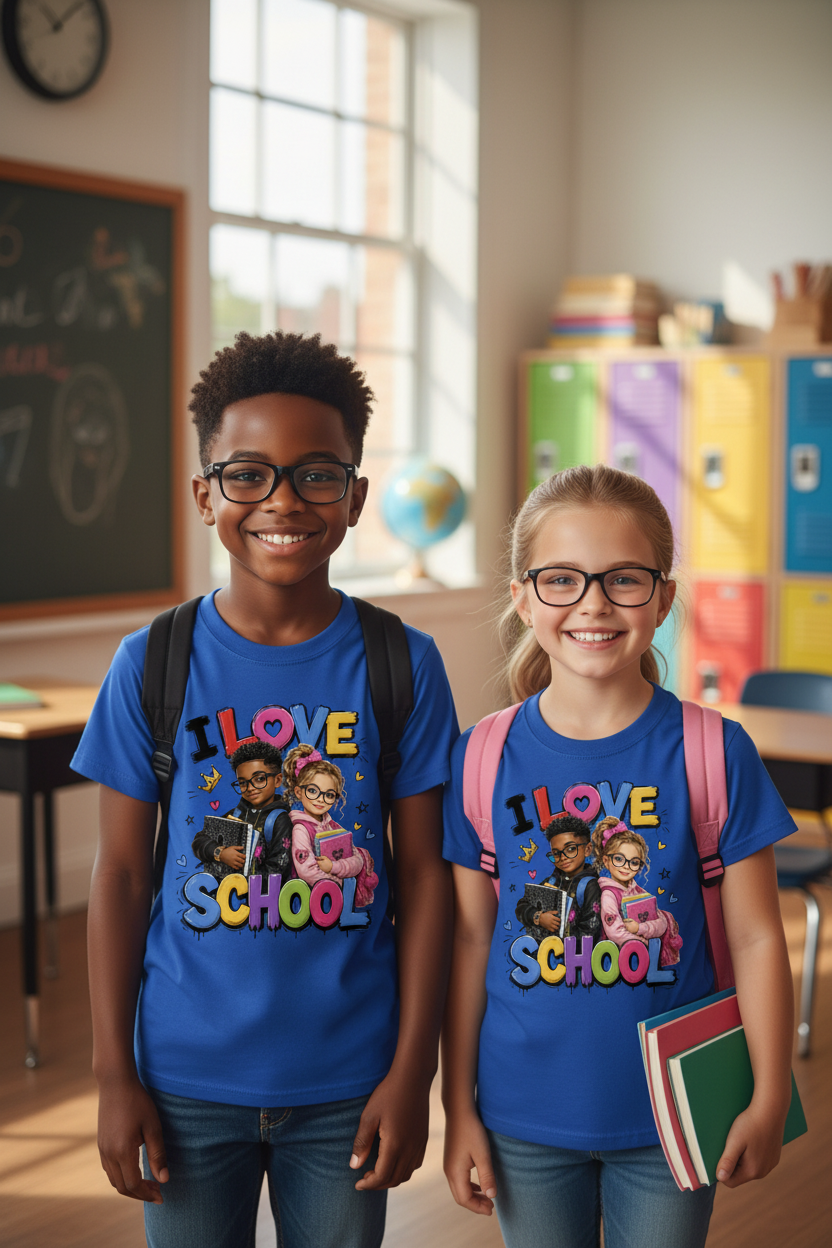 I Love School Kids T-Shirt