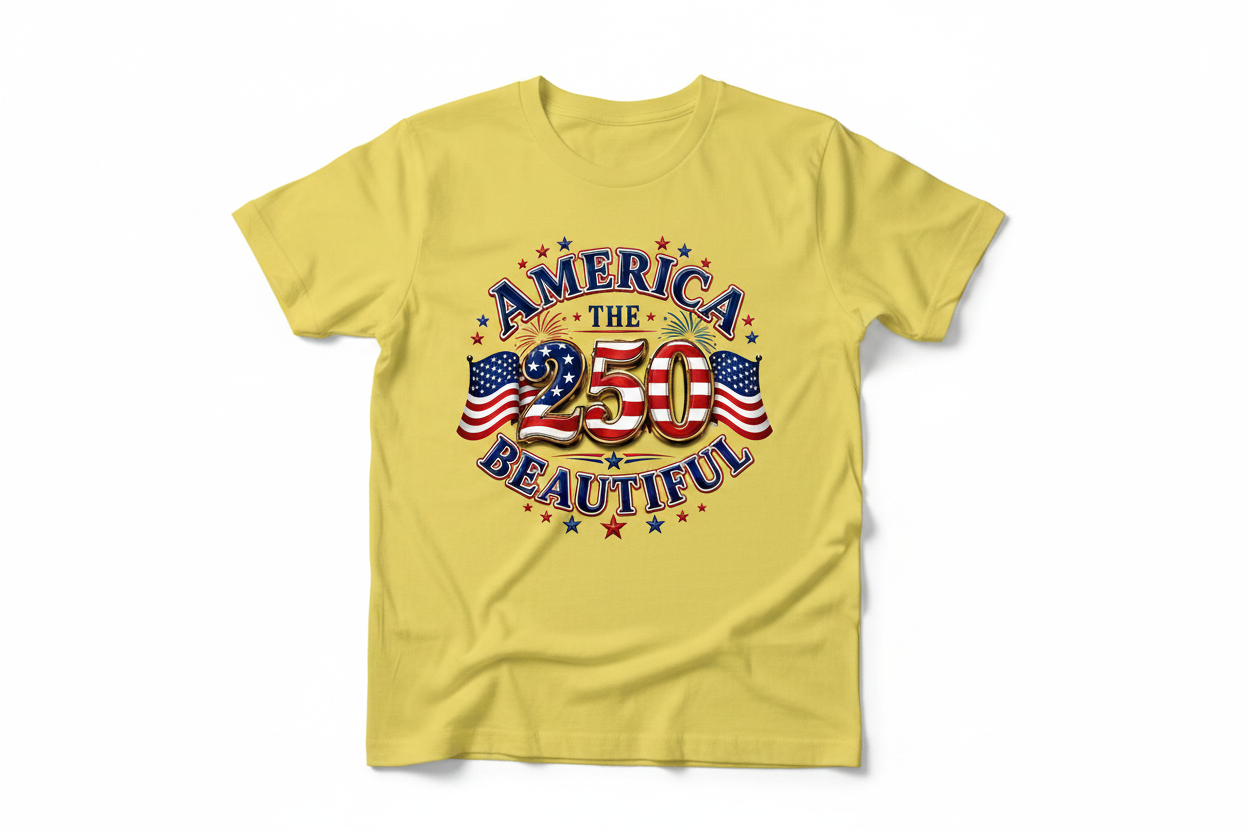 Yellow T-Shirt - America the Beautiful 250