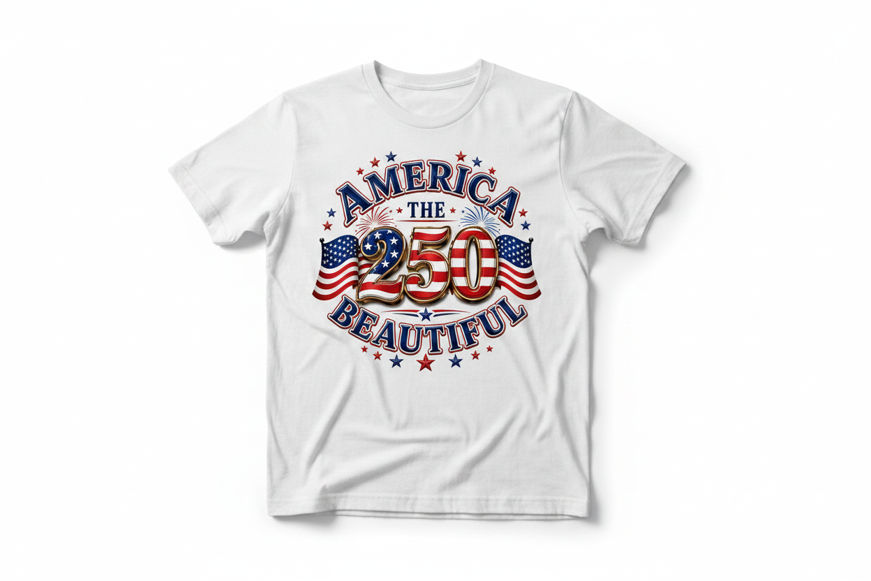White T-Shirt - America the Beautiful 250