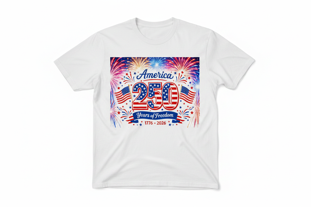 White T-Shirt - America 250 Years of Freedom