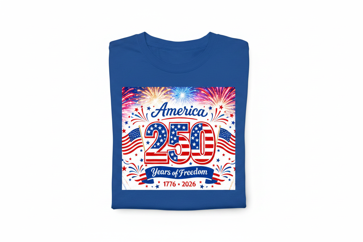 Blue T-Shirt - America 250 Years of Freedom