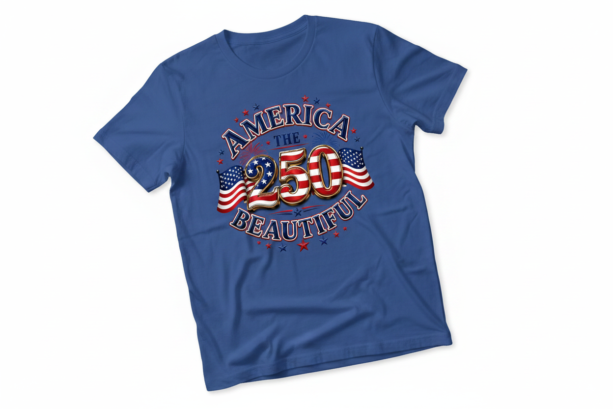 Blue T-Shirt - America the Beautiful 250