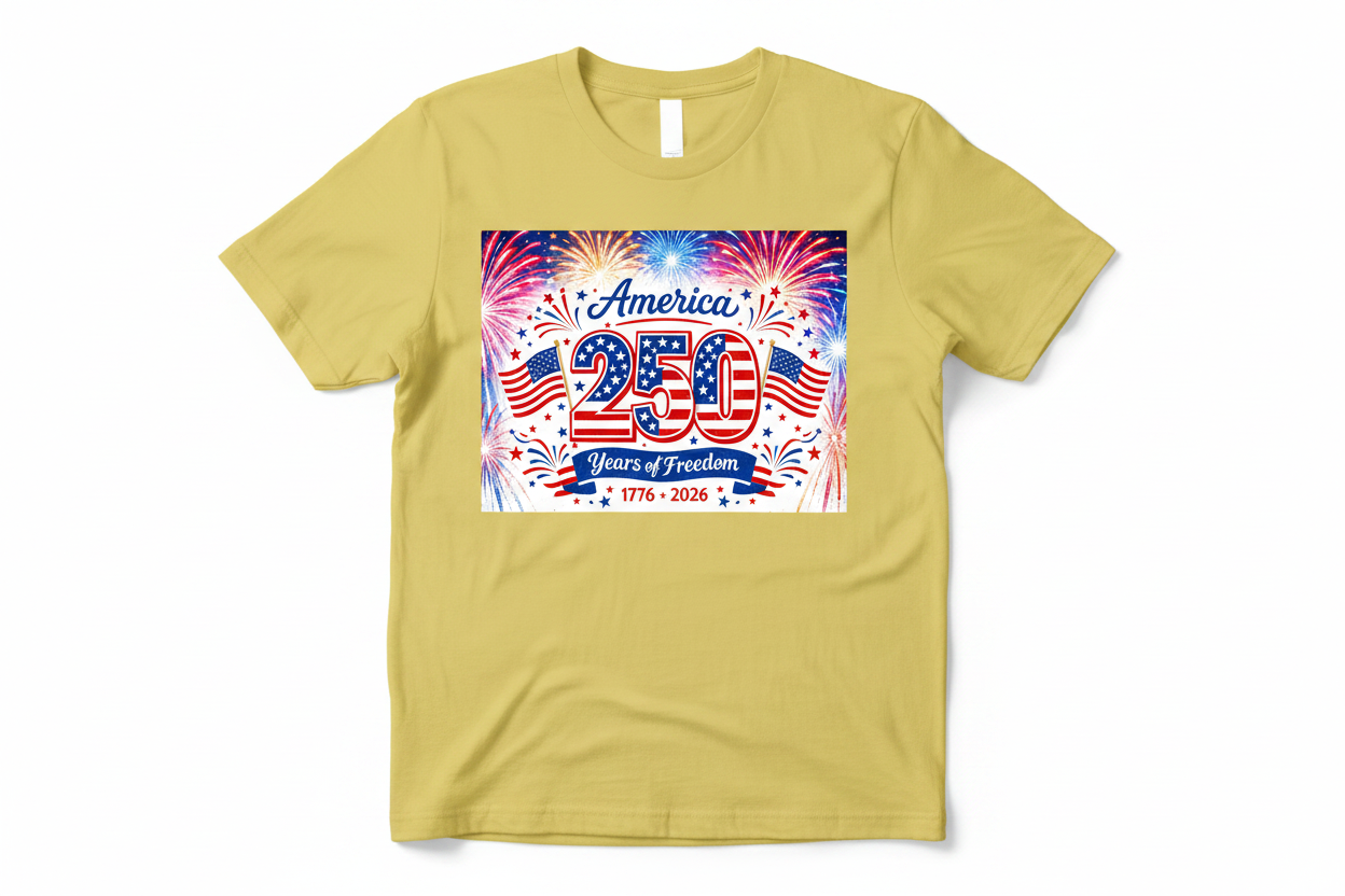 Yellow T-Shirt - America 250 Years of Freedom
